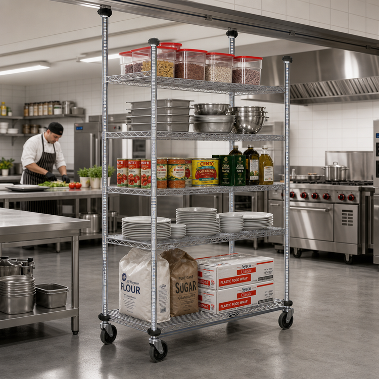 Product image #2 for Quantum 21-Inch Overhead Track Shelving Mobile Kit with 74-Inch Posts