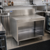 Thumbnail image #2 for Advance Tabco Prestige Supreme 42-Inch Stainless Steel Underbar Drainboard Cabinet, Open Front, 7-Inch Backsplash