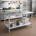 Thumbnail image #2 for Eagle Deluxe Series Stainless Steel Work Table with Adjustable Undershelf, 84 x 30 Inches