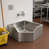 Thumbnail image #2 for Eagle Group Corner Floor-Mounted Mop Sink with Drop Edge and Full Skirt, 21