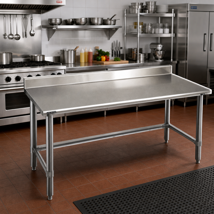 Product image #2 for Spec-Master 108-Inch x 36-Inch Stainless Steel Work Table with 4-1/2-Inch Backsplash