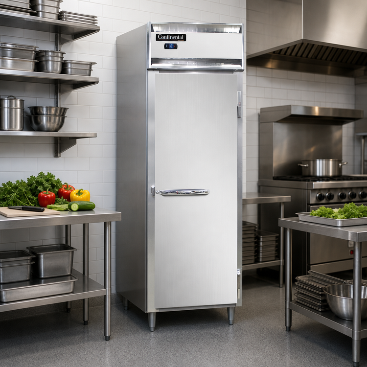 Product image #2 for Continental Refrigerator D1FSN Designer Line 1-Section Shallow Depth Reach-In Commercial Freezer with Solid Door