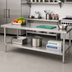 Thumbnail image #2 for 66 x 18 Inch Stainless Steel Undershelf for 72 x 24 Inch Work Tables