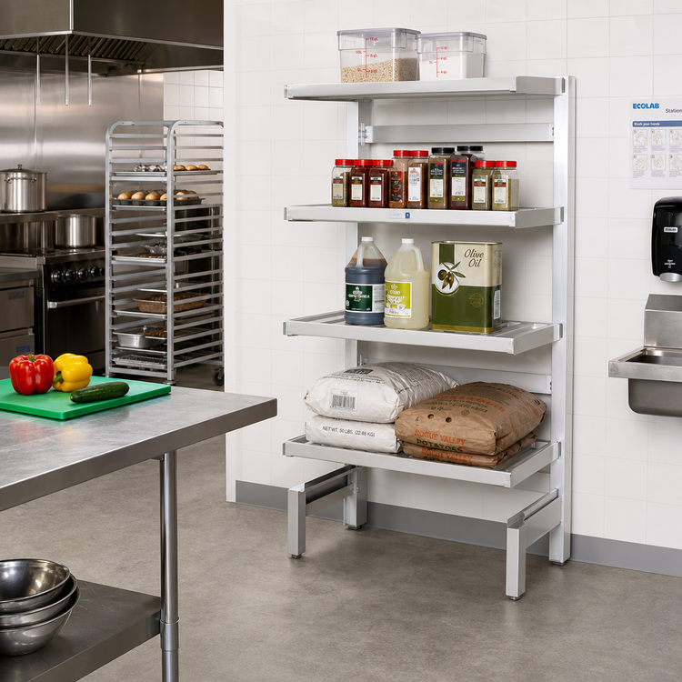 Product image #2 for Channel Manufacturing T-Bar Cantilevered Shelving Unit, 60W x 24D x 72H, Aluminum