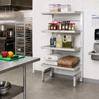 Thumbnail image #2 for Channel Manufacturing BC2460 T-Bar Cantilever Shelving Unit, Open-Front Aluminum, 60W x 24D x 72H, 900 lb. Capacity per Shelf
