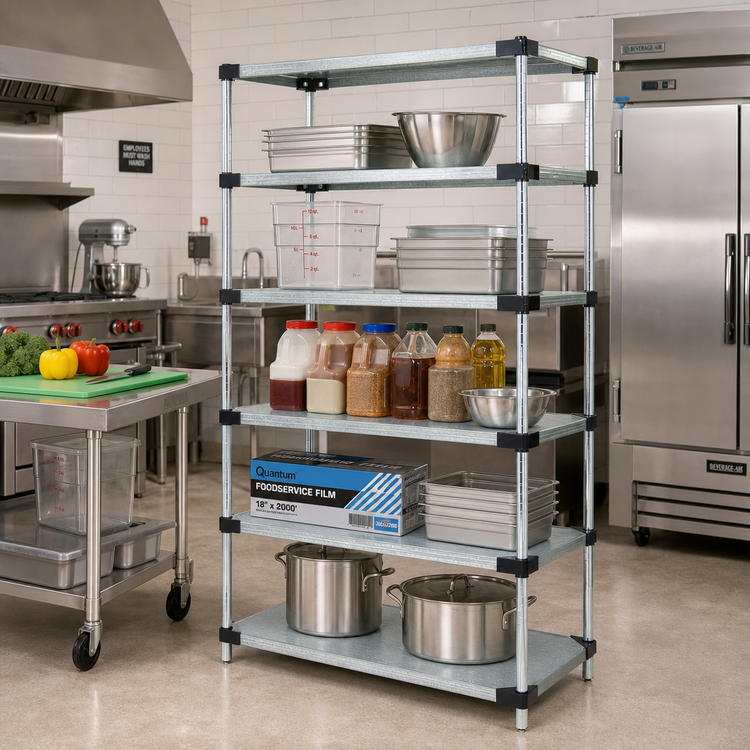 Product image #2 for Quantum 42 Inch x 18 Inch x 63 Inch Solid Shelving Starter Kit with 5 Shelves