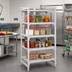 Thumbnail image #3 for Cambro Camshelving Premium 4-Tier Stationary Polymer Shelving Starter Unit, 21 x 42 x 84 Inches