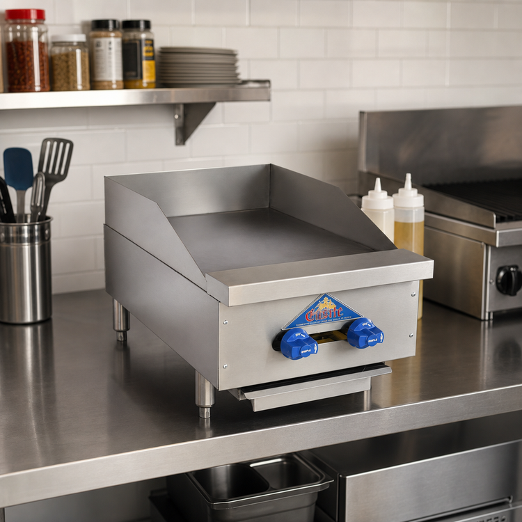 Product image #2 for Comstock-Castle Castle Series 18-Inch Countertop Gas Griddle with Manual Controls, 36,000 BTU