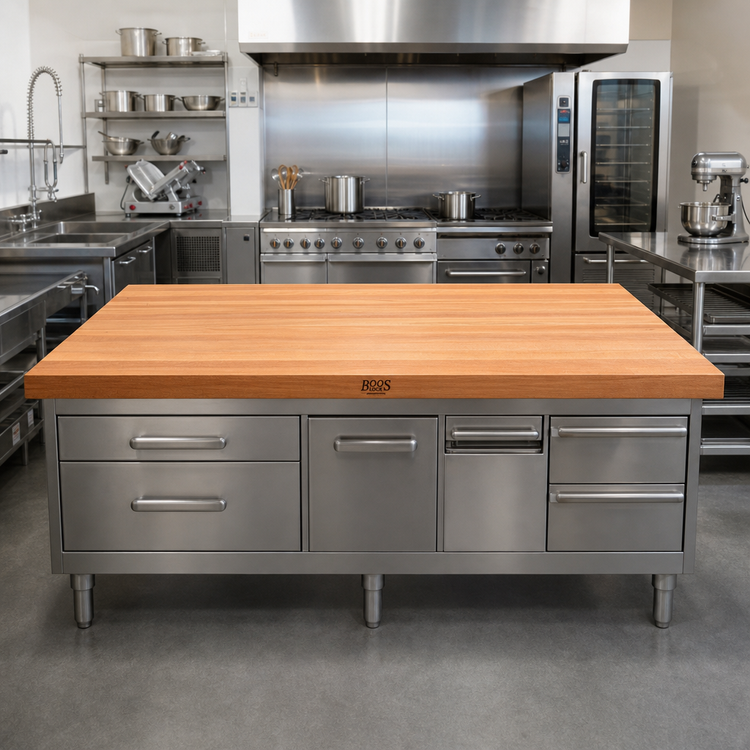 Product image #2 for John Boos Boos Block 120" x 42" x 3" American Cherry Edge Grain Kitchen Countertop, Penetrating Oil Finish