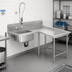 Thumbnail image #2 for Advance Tabco 143-Inch L-Shaped Island Soil Dishtable with Right-Hand Pre-Rinse Sink, 16-Gauge 304 Stainless Steel