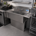 Thumbnail image #3 for BK Resources Slim-Line 3-Compartment Stainless Steel Underbar Sink with Left and Right Drainboards, 72-Inch W