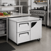 Thumbnail image #2 for Turbo Air Super Deluxe 48-1/4-Inch Two-Section Undercounter Refrigerator with Drawers and Right-Hinged Door