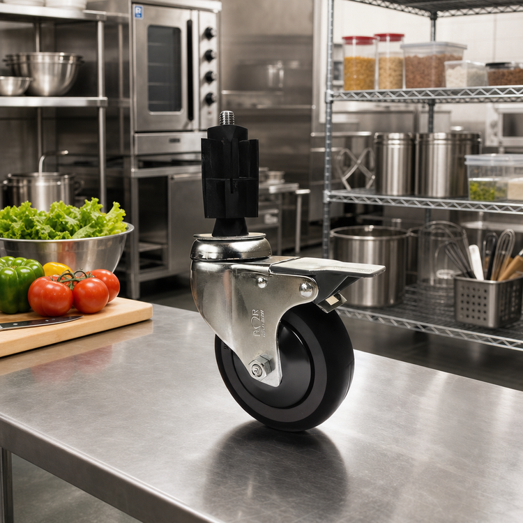 Product image #2 for Omcan Stem Caster with Brakes for Commercial Shelving