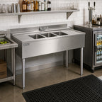 Thumbnail image #2 for Eagle Group 2200 Series B3R-2-22 36-Inch Two-Compartment Underbar Sink with Right Drainboard, 304 Stainless Steel, 10-Inch Deep Bowls