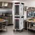 Thumbnail image #3 for Metro HotBlox Narrow Mobile Dual-Cavity Pass-Thru Insulated Holding Cabinet with Clear Front and Solid Rear Doors
