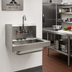 Thumbnail image #2 for Advance Tabco Wall Mounted 304 Stainless Steel Hand Sink with Left Side Splash and Faucet, 14 x 10 x 5-Inch Bowl