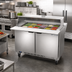Thumbnail image #3 for Beverage-Air SPE48HC-18M-DS 48-Inch Dual-Side Mega Top Refrigerated Prep Table, Two-Section, 2-Door, 18-Pan