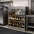 Thumbnail image #2 for Glastender 30-Inch Open Front Back Bar Liquor Display Cabinet with 3-Step ABS Shelves and LED Lighting