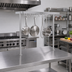 Thumbnail image #2 for John Boos Table-Mounted Square Stainless Steel Pot Rack with 9 Double Hooks