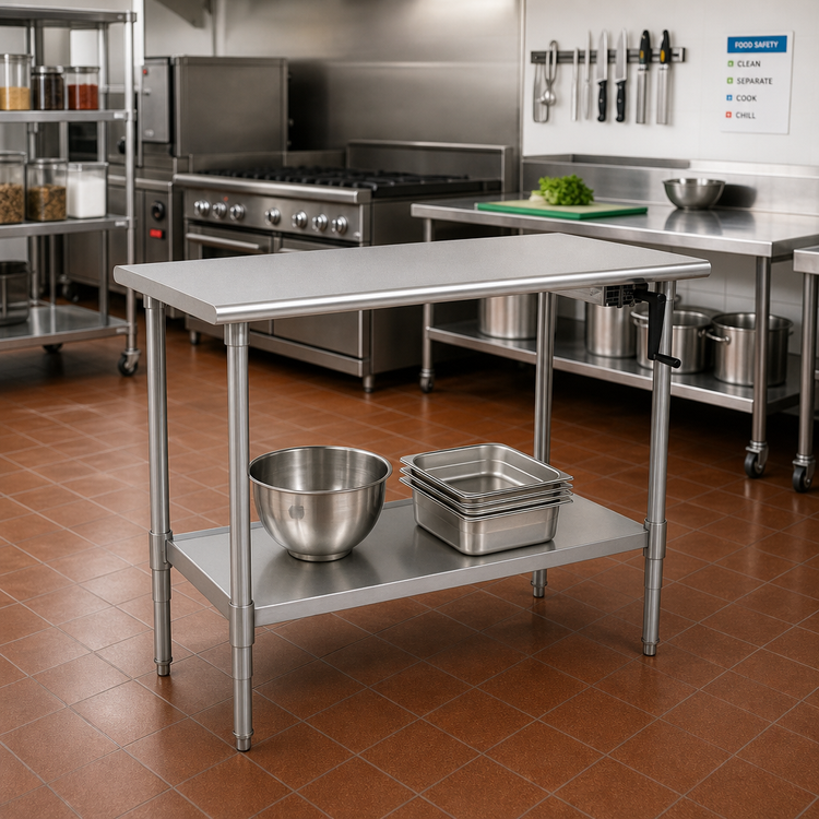 Product image #2 for Eagle Group AdjusTable ADA/Ergonomic Height Adjustable Stainless Steel Work Table, 60 x 24 Inches
