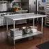 Thumbnail image #2 for Advance Tabco Special Value 60-Inch x 36-Inch Stainless Steel Work Table with 1-1/2-Inch Rear Splash and Adjustable Undershelf