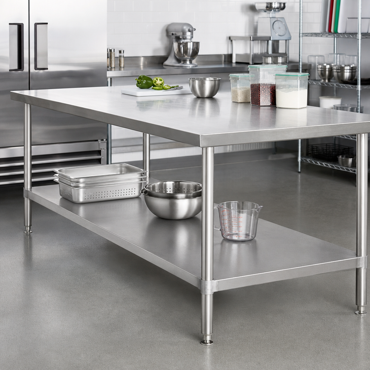 Product image #2 for Stainless Steel Undershelf for 72-Inch x 18-Inch Work Tables