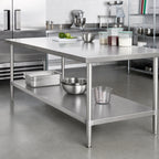 Thumbnail image #2 for Klinger's Trading SSGUD1872 Stainless Steel Undershelf for 72"W x 18"D Work Tables