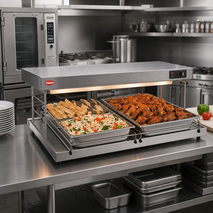 Product image #2 for Hatco Glo-Ray® Free-Standing Heated Shelf, 42 Inch W x 21-1/2 Inch D, Adjustable Thermostat, Stainless Steel Top