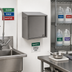 Thumbnail image #2 for Eagle Group Wall-Mounted Stainless Steel Chemical Storage Cabinet with Locking Left-Hinged Door, 24 x 15 x 28 Inches