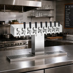 Thumbnail image #2 for Perlick Corporation 4006S10B2 Countertop Wide-Base Tee Draft Beer Tower, Extra-High, 10-Faucet, Glycol-Cooled Stainless Steel