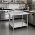 Thumbnail image #2 for 30 x 24 Inch Stainless Steel Work Table with 2-Inch Rear Splash Guard and Undershelf