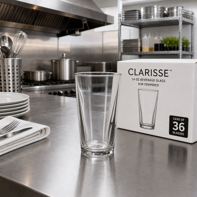 Product image #2 for Clarisse™ 14 oz Clear Rim-Tempered Beverage Glass, Case of 36