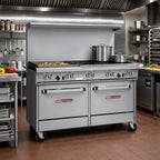 Thumbnail image #2 for Southbend (Middleby) Ultimate 4606CC-2G 60-Inch Commercial Gas Range with 5 Open Burners, 24-Inch Griddle, and 2 Cabinets