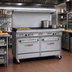 Thumbnail image #2 for Ultimate 60-Inch Gas Restaurant Range with 3 Star/Sauté Burners, 2 Pyromax Burners, 24-Inch Griddle, and 2 Cabinets