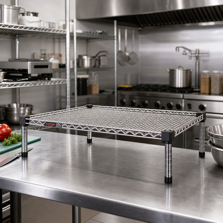 Product image #2 for QuadTruss Quad-Adjust® Reverse Mat Wire Shelf with Built-In Ledges, 24 x 24 Inches, Stainless Steel Finish