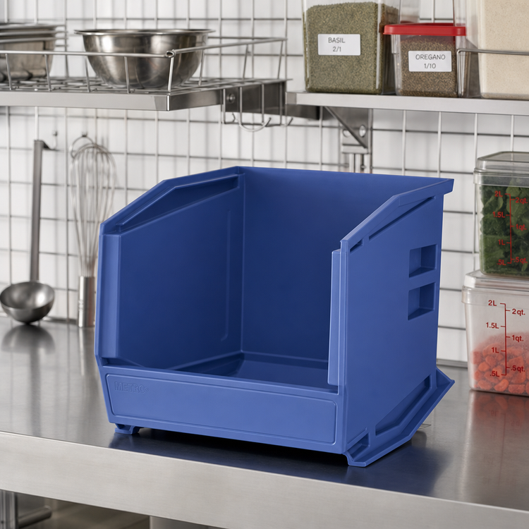 Product image #2 for Metro SmartWall Stacking Supply Bin, Blue, 10-7/8 x 11 x 5 Inches