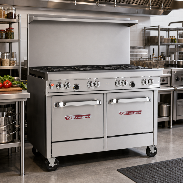 Product image #2 for Southbend Ultimate 48-Inch Natural Gas Restaurant Range with 7 Open Burners and 2 Space Saver Ovens