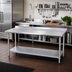 Thumbnail image #2 for Duke 84-Inch Long x 30-Inch Wide Stainless Steel Work Table with 1-1/8-Inch Straight Riser and Galvanized Undershelf
