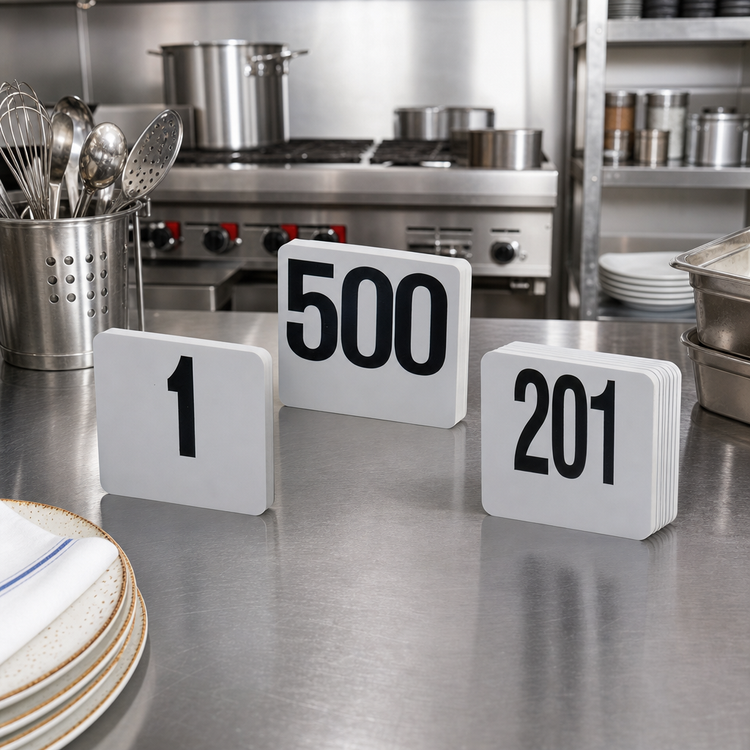 Product image #2 for American Metalcraft Heavy Plastic Double-Sided Table Numbers 1-100, 4-Inch Square