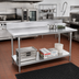 Thumbnail image #2 for Advance Tabco Stainless Steel Work Table with 5-Inch Backsplash and Adjustable Undershelf, 144 x 36 Inches