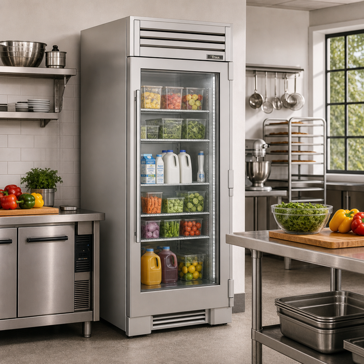 Product image #2 for True 36-Inch One-Section Upright Reach-In Refrigerator with Low-E Glass Door, Self-Contained Top-Mounted Refrigeration
