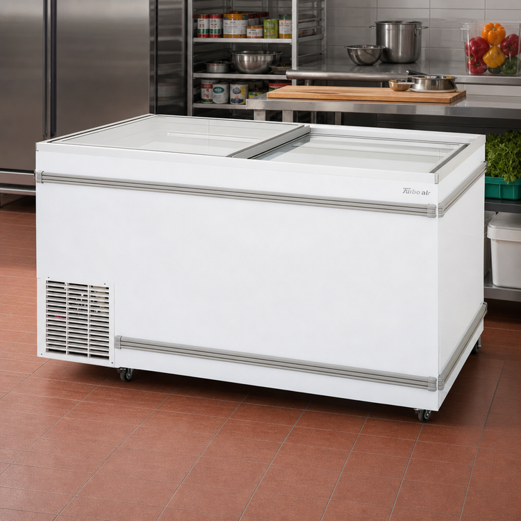 Product image #2 for Turbo Air TFS-20F-N Top Open Island Chest Freezer with 2 Sliding Glass Lids, 20.29 Cu. Ft., White