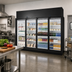 Thumbnail image #2 for True 4-Section Medium-Temperature Glass Door Refrigerated Merchandiser, Self-Contained, Black Exterior/White Interior