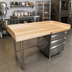Thumbnail image #2 for Bakers' Top Wood Work Table with 3-Tier Right Drawer Base, 72 x 30 Inches