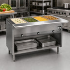 Thumbnail image #2 for Eagle Group Spec-Master HT4OB-208-3 63.5-Inch Electric Hot Food Table, 4 Wet/Dry Wells, Open Base, Stainless Steel