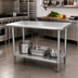 Thumbnail image #2 for 48 Inch x 36 Inch Flat Top Stainless Steel Work Table with Adjustable Undershelf and 16-Gauge 304 Top