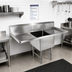 Thumbnail image #2 for John Boos B Series 1-Compartment Sink with 2 Drainboards and Splash-Mount Faucet Holes, 75-1/4