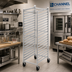 Thumbnail image #2 for Channel Manufacturing Mobile Knock Down Aluminum End-Load Bun Pan Rack, 18-Pan Capacity, 20.5 x 26 x 62.25 Inches