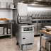Thumbnail image #2 for Solstice Supreme Reduced Oil Volume Electric Floor Fryer System with Automatic Filtration, Lift Assist, and 76 lb Capacity