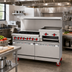 Thumbnail image #2 for American Range 72-Inch Gas Restaurant Range with 8 Open Burners, 24-Inch Griddle/Broiler, Convection Oven and Storage Base